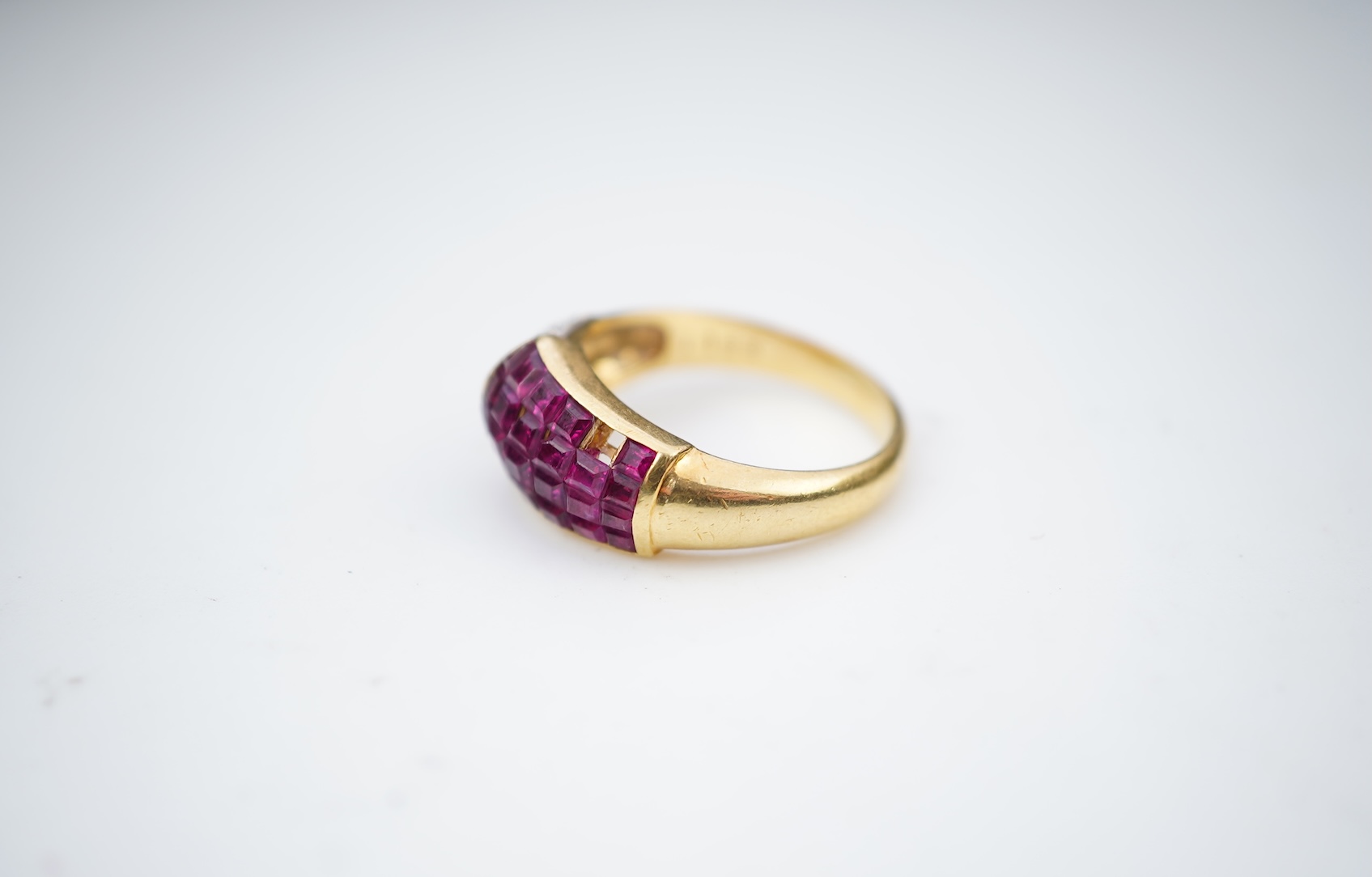 A ruby and diamond ring